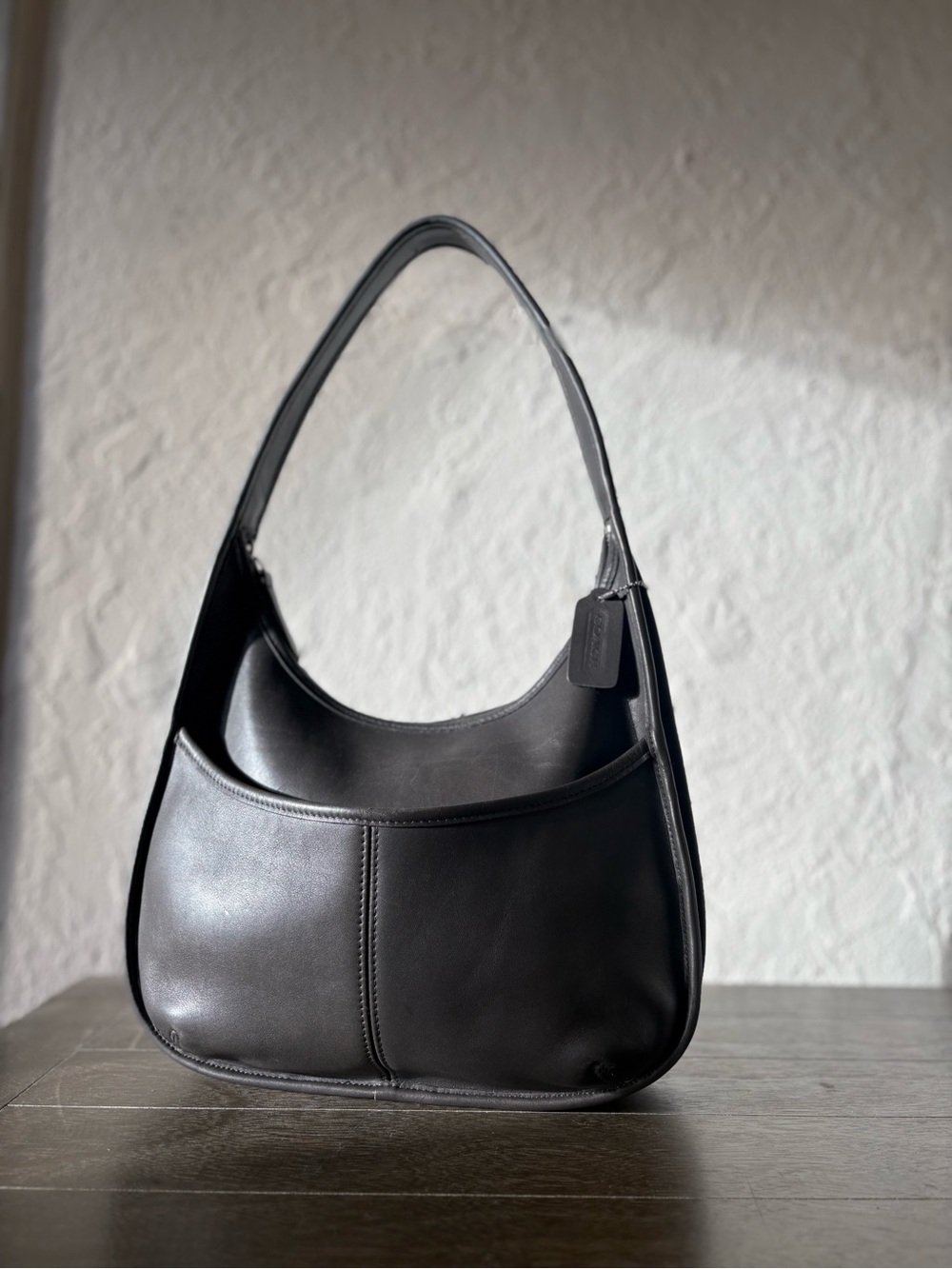 Vintage Coach Grey Ergo Pocket Zip Hobo 9033